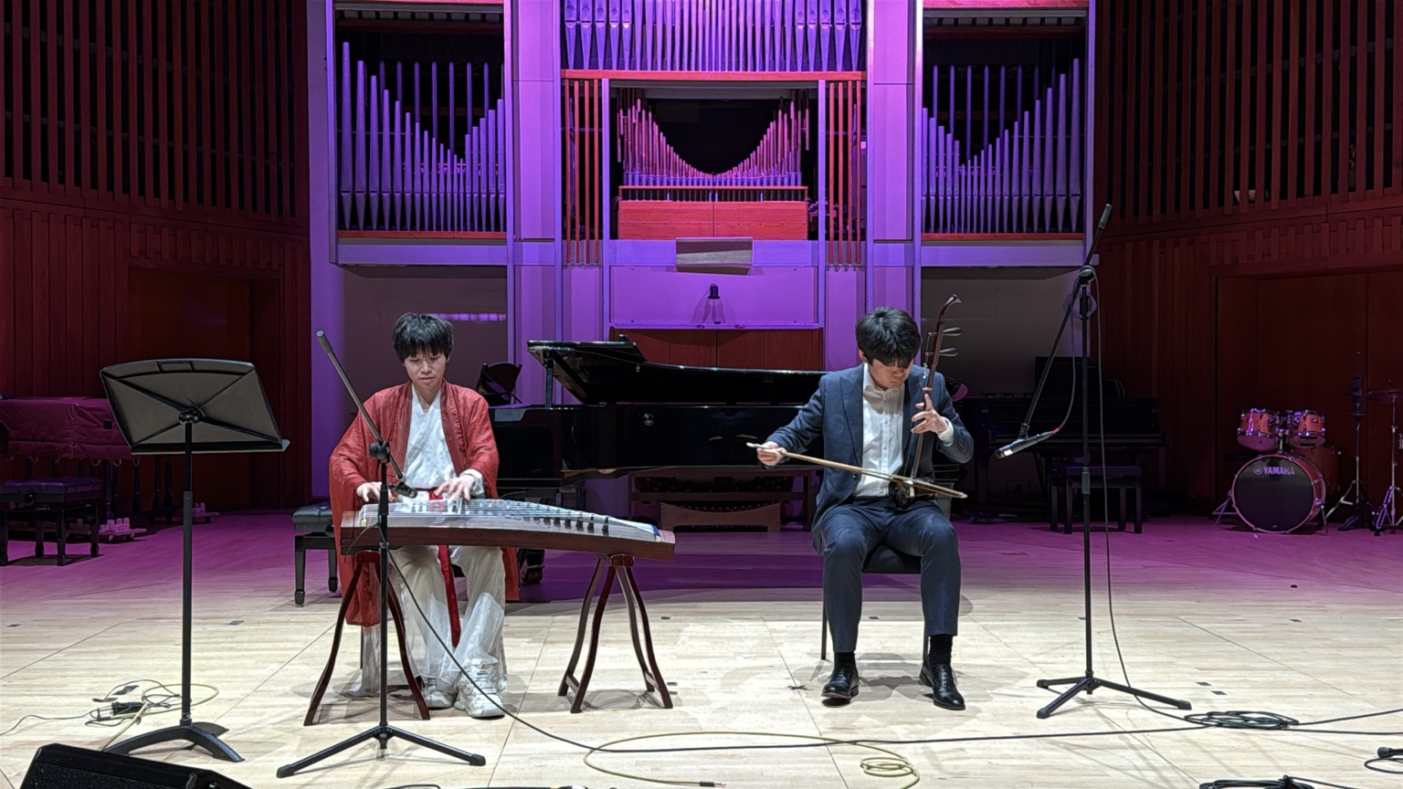 East Asian instrumentalists performing in concert